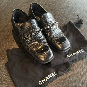 Chanel leather loafers authentic